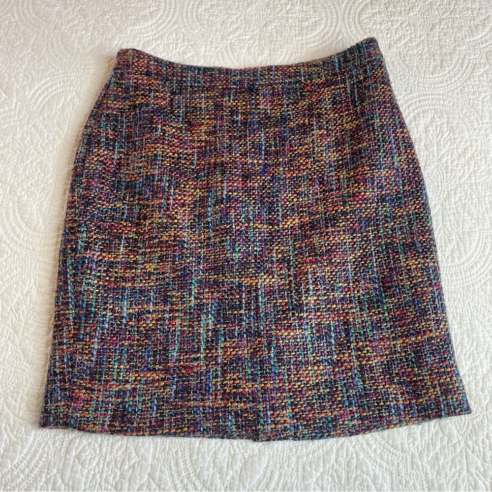 Loft size 2 multicolored tweed skirt